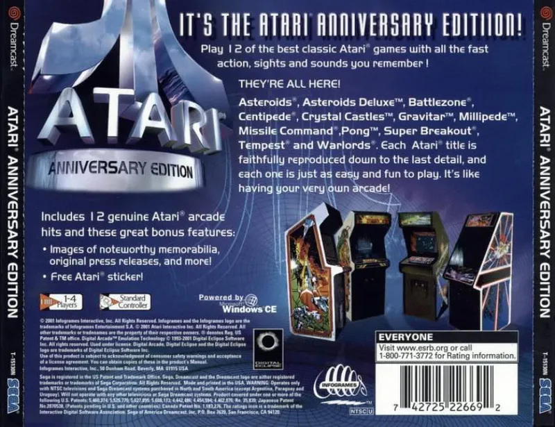 Atari Anniversary Edition box back