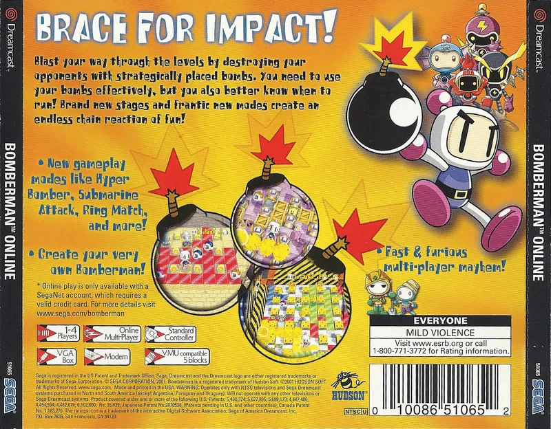 Bomberman Online box back