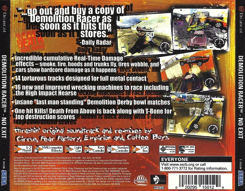 Demolition Racer: No Exit box back