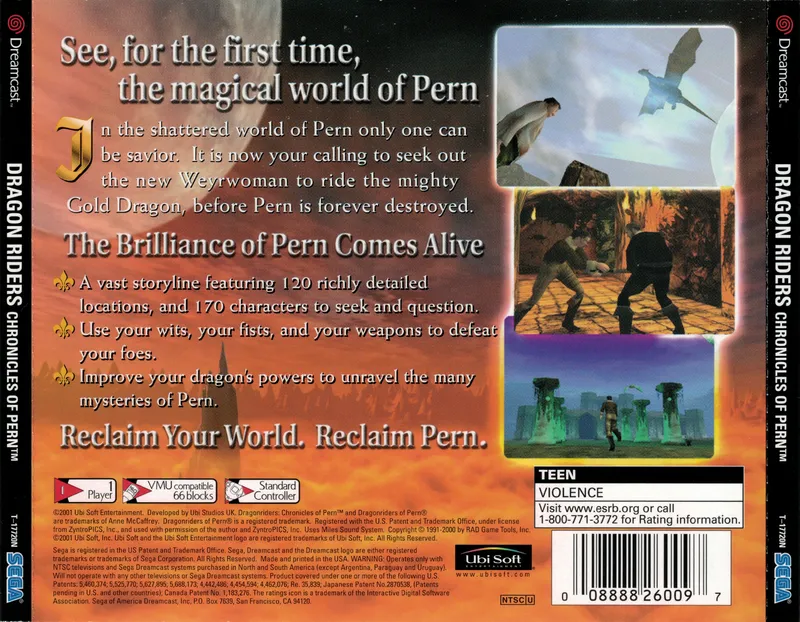 Dragon Riders: Chronicles of Pern box back