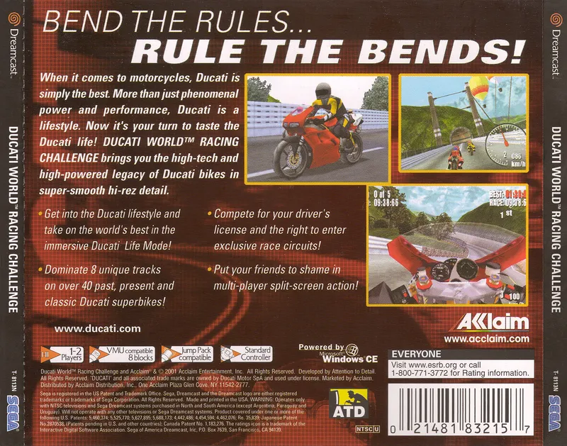 Ducati World: Racing Challenge box back