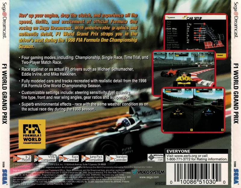 F1 World Grand Prix box back