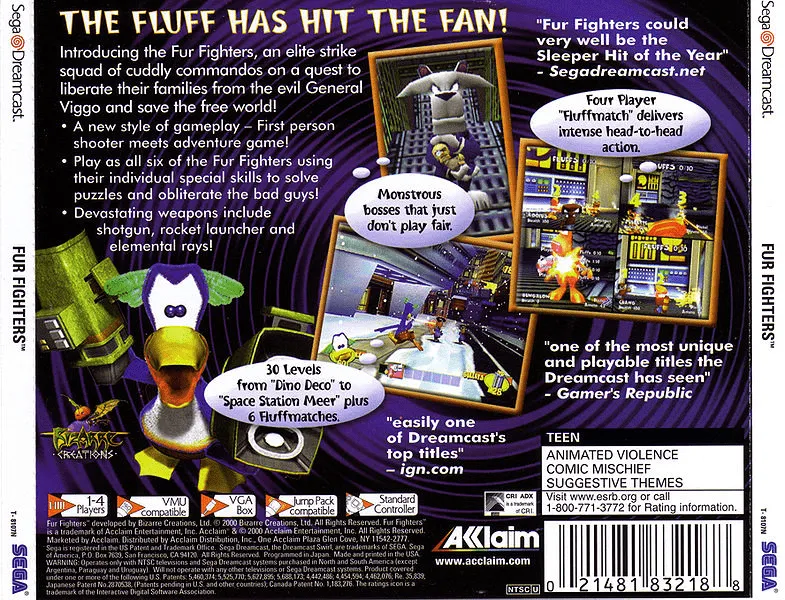 Fur Fighters box back
