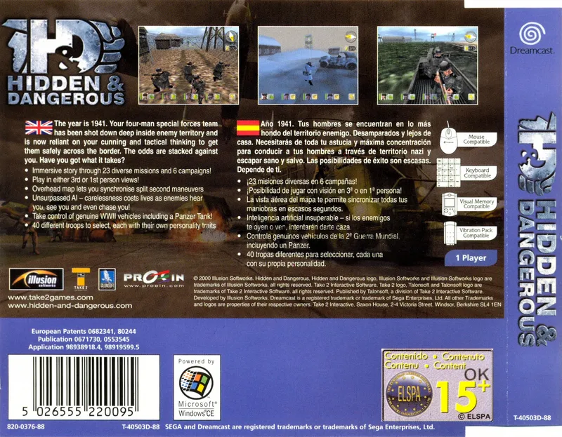 Hidden & Dangerous box back