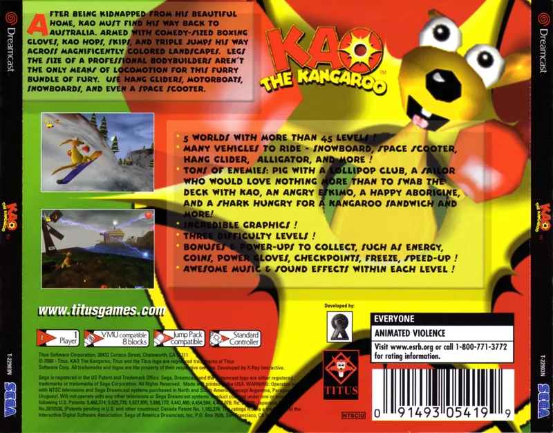 Kao the Kangaroo box back