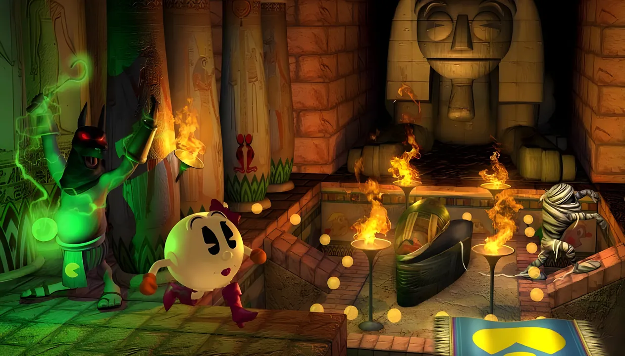 Backdrop artwork for Ms. Pac-Man Maze Madness