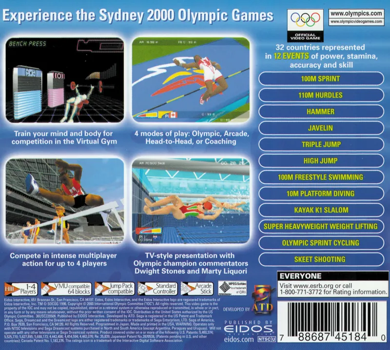 Sydney 2000 box back