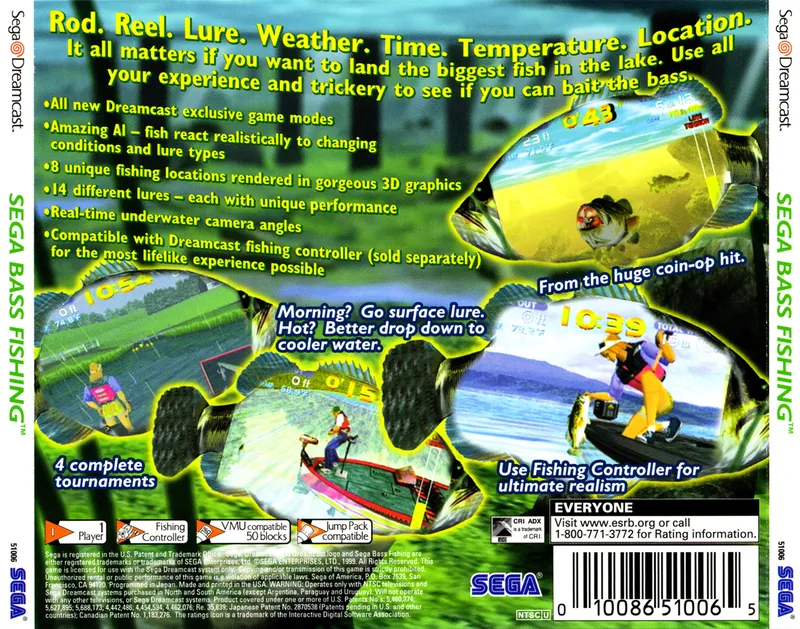 Sega Bass Fishing box back