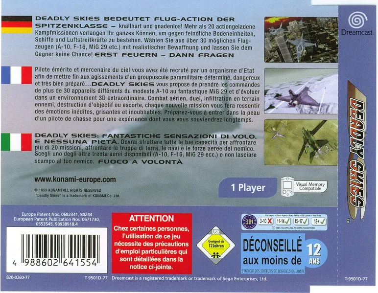 Deadly Skies box back