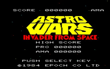 Astro Wars - Invaders from Space title screen