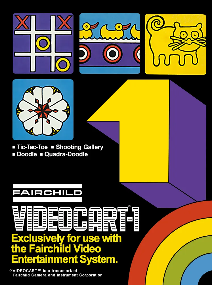 Videocart-1: Tic-Tac-Toe & Shooting Gallery & Doodle & Quadra-Doodle box art