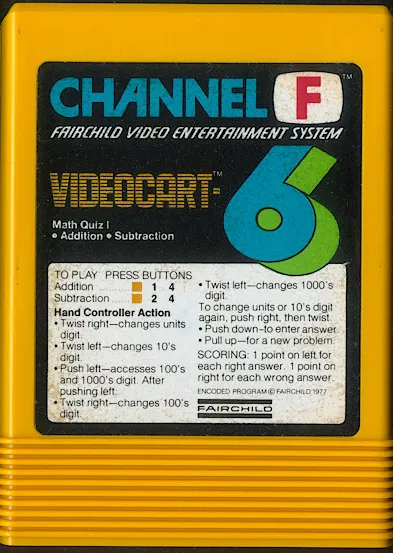 Videocart-6: Math Quiz I  (Addition & Subtraction) cart