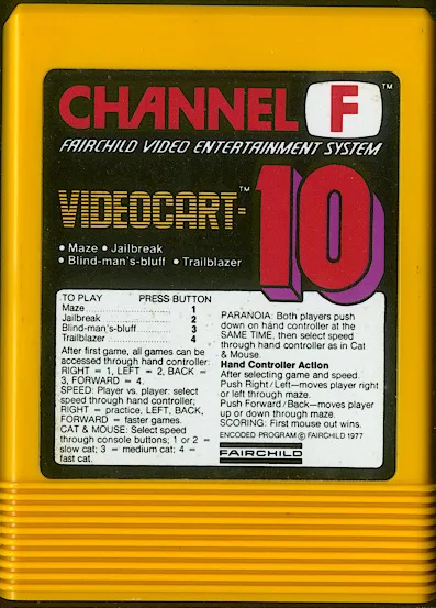 Videocart-10: Maze, Jailbreak, Blind-Man's-Bluff, Trailblazer cart
