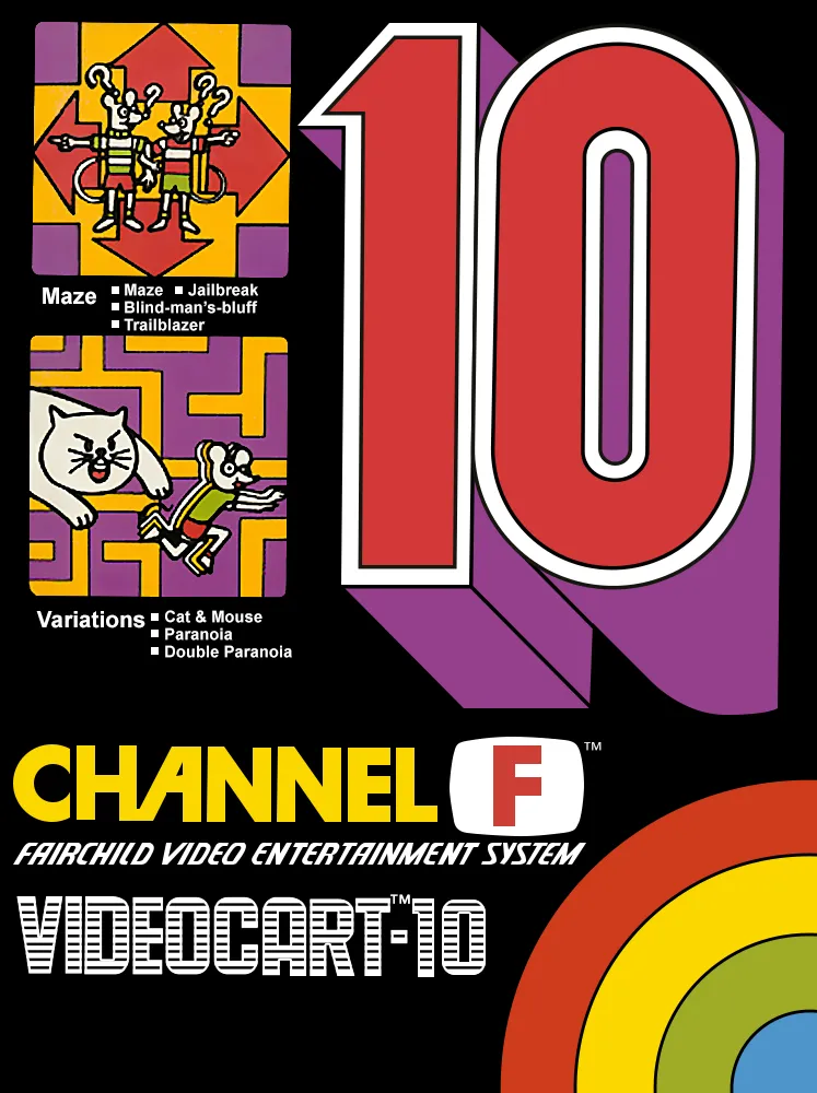 Videocart-10: Maze, Jailbreak, Blind-Man's-Bluff, Trailblazer box art