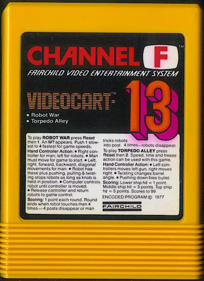 Videocart-13: Robot War, Torpedo Alley cart