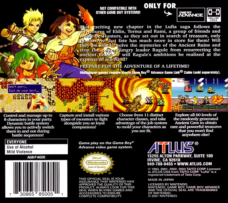 Lufia: The Ruins of Lore box back