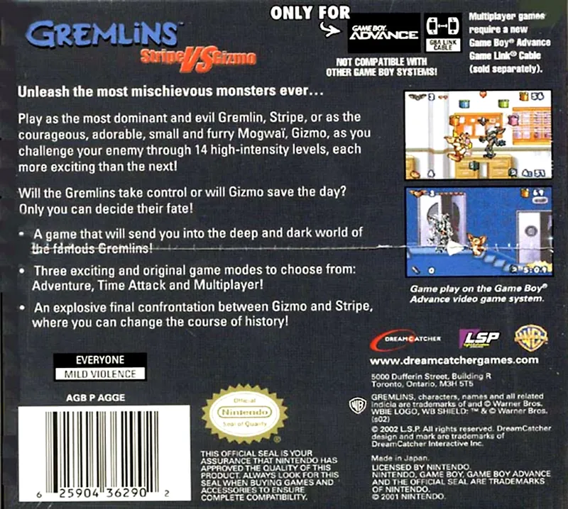 Gremlins: Stripe vs. Gizmo box back