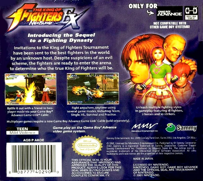 The King of Fighters EX: Neo Blood box back