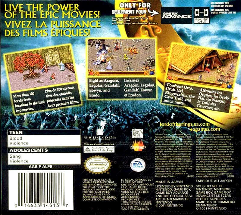 The Lord of the Rings: The Two Towers box back