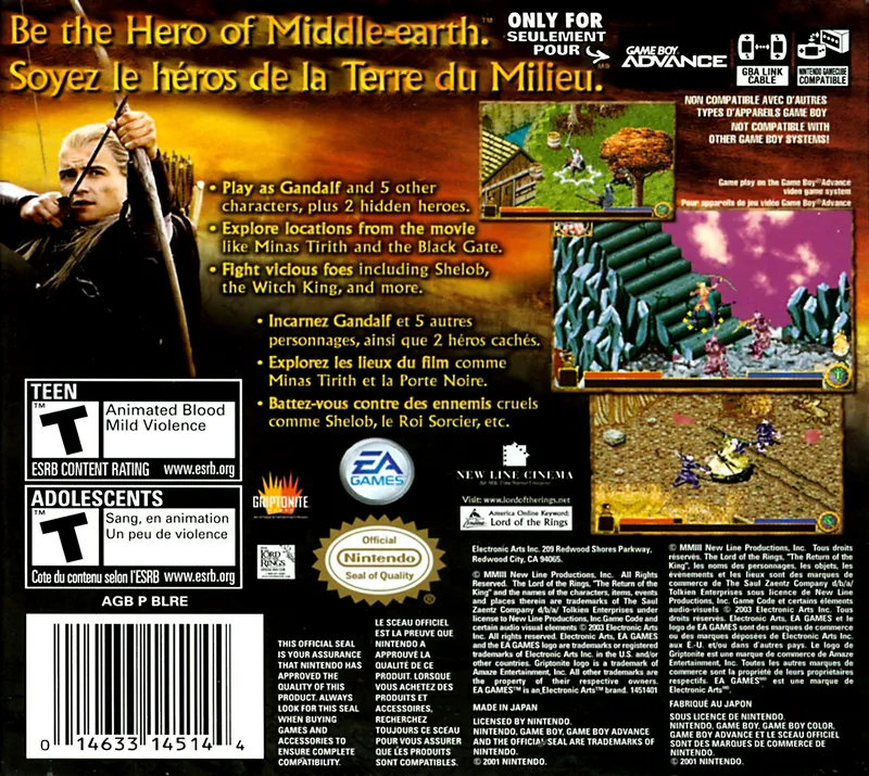 The Lord of the Rings: The Return of the King box back