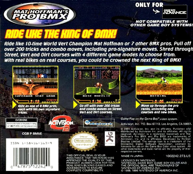 Mat Hoffman's Pro BMX box back