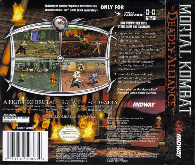Mortal Kombat: Deadly Alliance box back