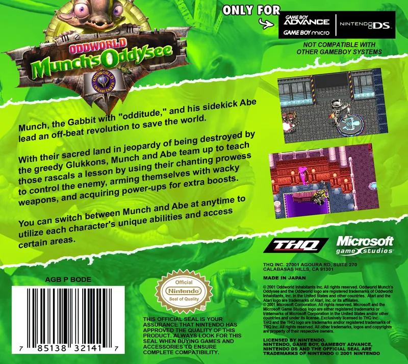 Oddworld: Munch's Oddysee box back