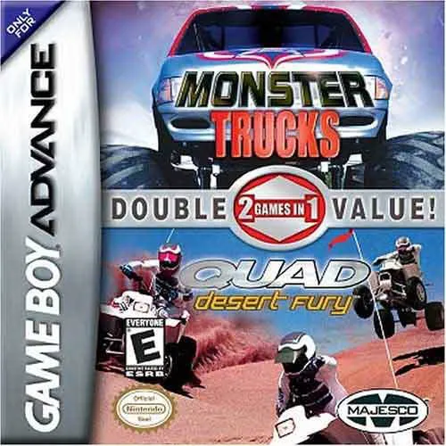 2 Games in 1: Quad Desert Fury + Monster Trucks cover art for Nintendo Game Boy Advance