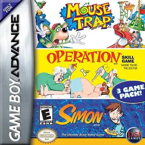 3 Game Pack!: Mouse Trap + Simon + Operation cover art for Nintendo Game Boy Advance