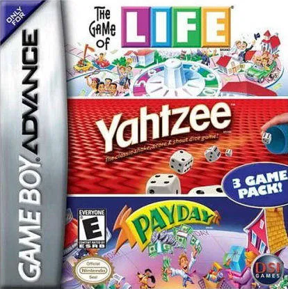 3 Game Pack!: The Game of Life + Payday + Yahtzee box art