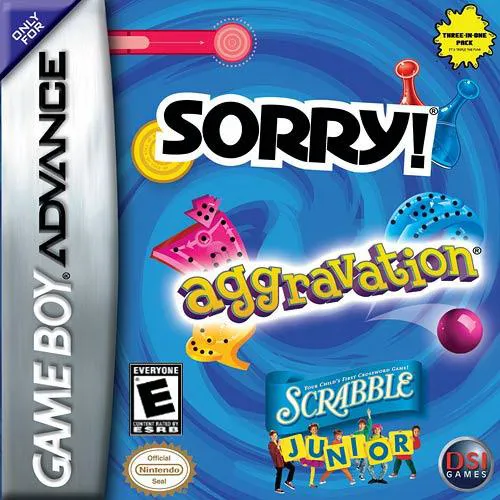 Three-in-One Pack: Sorry! + Aggravation + Scrabble Junior box art