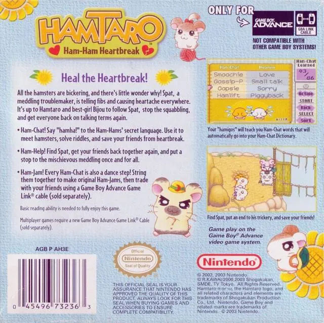 Hamtaro: Ham-Ham Heartbreak box back