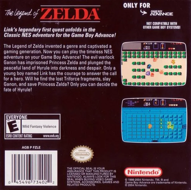 Classic NES Series: The Legend of Zelda box back