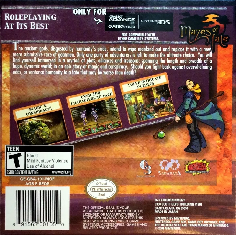 Mazes of Fate box back