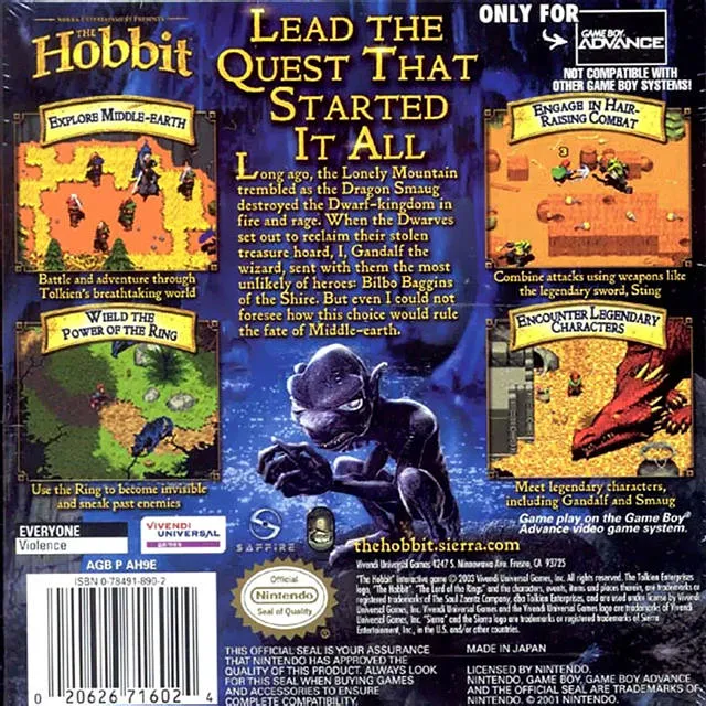 The Hobbit: The Prelude to the Lord of the Rings box back