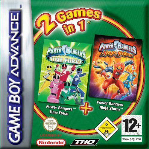 2 Games in 1: Power Rangers: Ninja Storm + Power Rangers: Time Force cover art for Nintendo Game Boy Advance