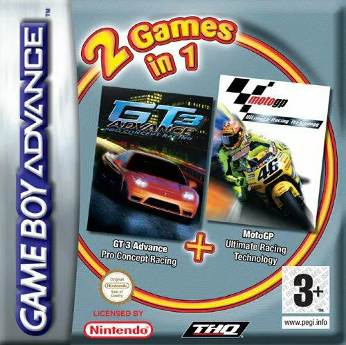 2 Games in 1: Moto GP + GT Advance 3: Pro Concept Racing cover art for Nintendo Game Boy Advance