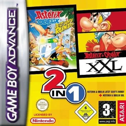 2 In 1: Asterix & Obelix Jetzt Geht's Rund! + Asterix & Obelix XXL cover art for Nintendo Game Boy Advance