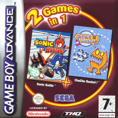 2 Games in 1: Sonic Battle + ChuChu Rocket! cover art for Nintendo Game Boy Advance