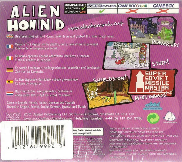 Alien Hominid box back