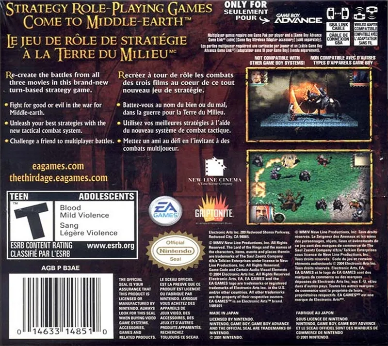 The Lord of the Rings: The Third Age box back