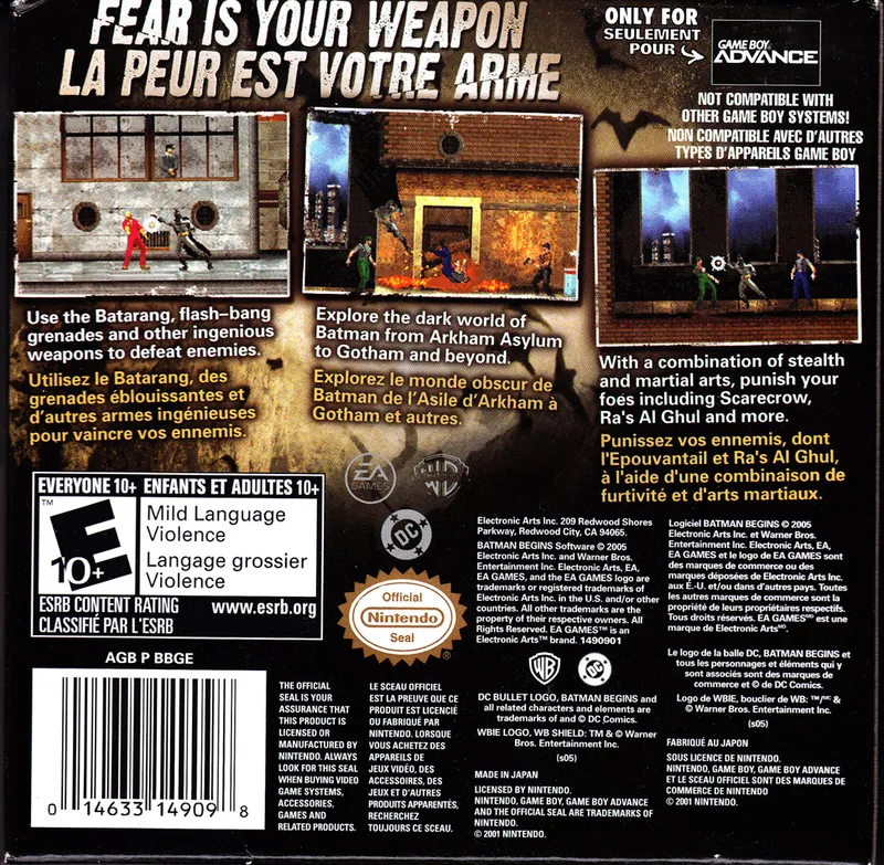 Batman Begins box back
