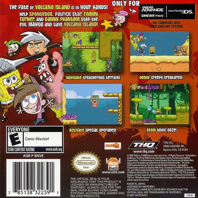 Nicktoons: Battle for Volcano Island box back