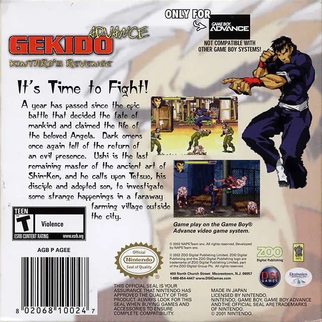 Gekido Advance: Kintaro's  Revenge box back