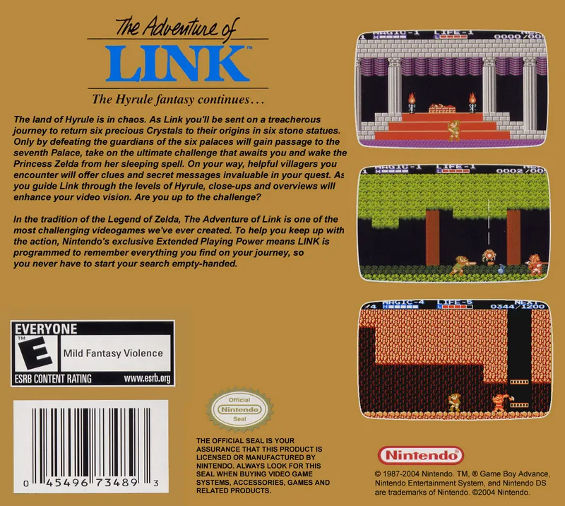 Classic NES Series: Zelda II: The Adventure of Link box back