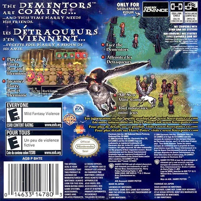 Harry Potter and the Prisoner of Azkaban box back