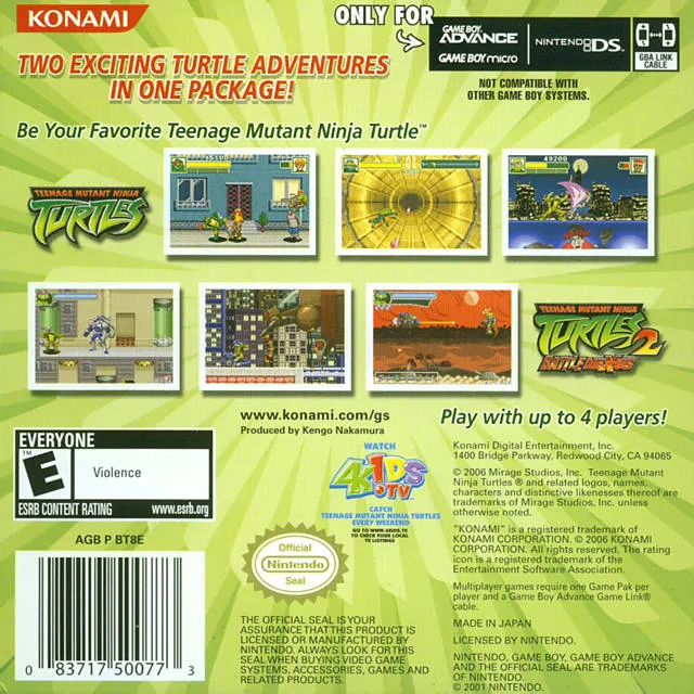 Teenage Mutant Ninja Turtles: Double Pack box back