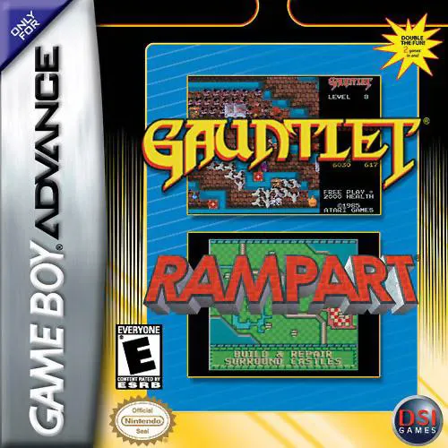 2 Games in One!: Gauntlet + Rampart cover art for Nintendo Game Boy Advance