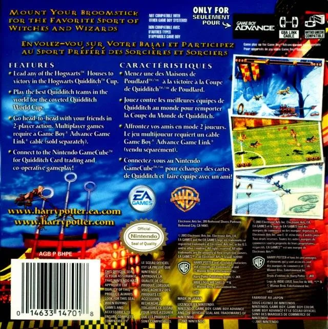 Harry Potter: Quidditch World Cup box back