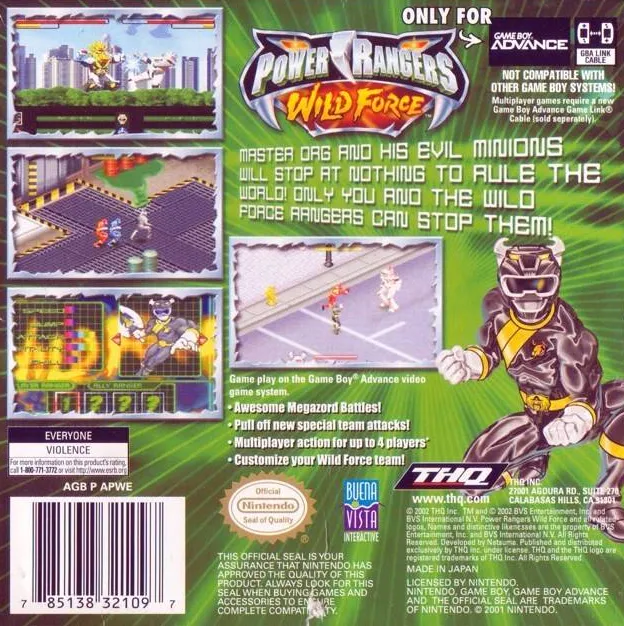Power Rangers: Time Force box back